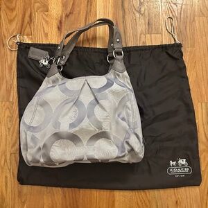 Coach Grey Signature Shoulder Bag with Dust Bag – 14"x9.5"
